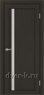 Межкомнатная дверь Оптима Порте Турин 527.121 АПС SC в экошпоне венге со стеклом Мателюкс и молдингом матовый хром