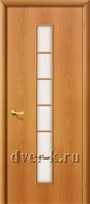 Остекленная недорогая межкомнатная дверь Диез ДО в финиш-пленке миланский орех
