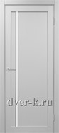 Межкомнатная дверь Оптима Порте Турин 527 АПС SC в экошпоне белый лед со стеклом Мателюкс и молдингом матовый хром