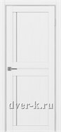 Глухая межкомнатная дверь Турин 523.111 АПП SC в экошпоне белый лед с молдингом матовый хром