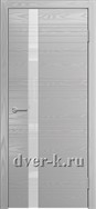 Остекленная шпонированная дверь Vertikal-4 в светло-сером цвете