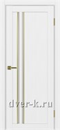 Межкомнатная дверь Оптима Порте Турин 525.121 АПС SG в экошпоне белый лед со стеклом Мателюкс и молдингом матовое золото