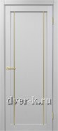 Межкомнатная дверь Оптима Порте Турин 522.111 АПП SG в экошпоне белый лед с молдингом матовое золото