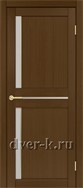Межкомнатная дверь Оптима Порте Турин 523.221 АПС SG в экошпоне орех со стеклом Мателюкс и молдингом матовое золото