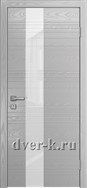 Остекленная шпонированная дверь Vertikal-1 в светло-сером цвете
