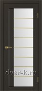 Межкомнатная дверь Турин 524 АСС SG в экошпоне венге со стеклом Мателюкс и молдингом матовое золото