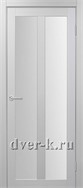 Межкомнатная дверь Optima Porte Турин 521.22 в экошпоне белый лед со стеклом Мателюкс