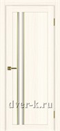 Межкомнатная дверь Оптима Порте Турин 525.121 АПС SG в экошпоне ясень светлый со стеклом Мателюкс и молдингом матовое золото