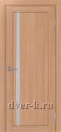 Межкомнатная дверь Оптима Порте Турин 527.121 АПС SC в экошпоне ясень темный со стеклом Мателюкс и молдингом матовый хром