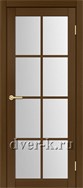 Межкомнатная дверь Оптима Порте Турин 541.2222 в экошпоне орех со стеклом Мателюкс