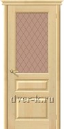 Остекленная сосновая межкомнатная дверь М5 ДО без отделки под окраску