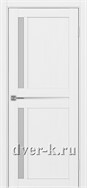Межкомнатная дверь Оптима Порте Турин 523.221 в экошпоне белый лед со стеклом Мателюкс