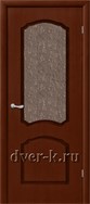 Строительная межкомнатная дверь с остеклением Каролина ДО в шпоне орех