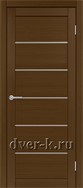 Глухая межкомнатная дверь Optima Porte Турин 501.1 АПП SC в экошпоне орех с молдингом матовый хром
