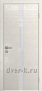 Остекленная шпонированная дверь Vertikal-3 в цвете бьянко