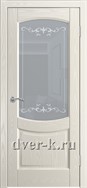 Остекленная шпонированная дверь Ростра-5 ДО в цвете бьянко