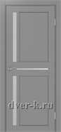 Межкомнатная дверь Оптима Порте Турин 523.221 в сером экошпоне со стеклом Мателюкс