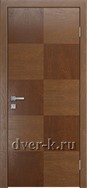 Глухая шпонированная дверь Plain-5 в цвете дуб мокко