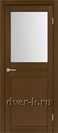 Межкомнатная дверь Оптима Порте Турин 520.211 в экошпоне орех со стеклом Мателюкс