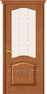 Остекленная межкомнатная дверь из массива сосны М7 ДО светлый лак