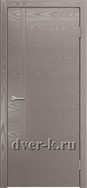Глухая шпонированная дверь Vertikal-12 в темно-сером цвете