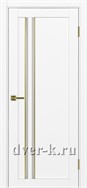 Межкомнатная дверь Оптима Порте Турин 525.121 АПС SG в цвете белый снежный со стеклом Мателюкс и молдингом матовое золото