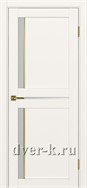 Межкомнатная дверь Оптима Порте Турин 523.221 АПС SG в бежевом экошпоне серый со стеклом Мателюкс и молдингом матовое золото