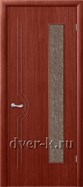 Строительная межкомнатная дверь с остеклением Молния ДО красное дерево