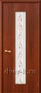 Остекленная ламинированная межкомнатная дверь Тиффани-4 итальянский орех