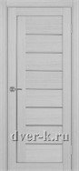 Глухая межкомнатная дверь Турин 524 АПП SC в экошпоне дуб серый с молдингом матовый хром