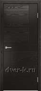Глухая шпонированная дверь Vertikal-9 в цвете неро