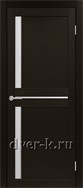 Межкомнатная дверь Оптима Порте Турин 523.221 АПС SC в экошпоне венге со стеклом Мателюкс и молдингом матовый хром