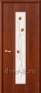 Остекленная ламинированная межкомнатная дверь Тиффани итальянский орех