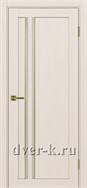 Межкомнатная дверь Оптима Порте Турин 525.121 АПС SG в цвете ясень перламутровый со стеклом Мателюкс и молдингом матовое золото