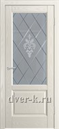 Остекленная шпонированная дверь Ростра-1 ДО в цвете бьянко