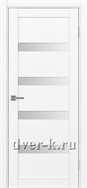 Межкомнатная дверь Оптима Порте Турин 505 в цвете белый снежный со стеклом Мателюкс