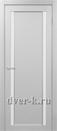 Межкомнатная дверь Оптима Порте Турин 520.212 АПС SC в экошпоне белый лед со стеклом Мателюкс и молдингом матовый хром