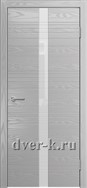 Остекленная шпонированная дверь Vertikal-3 в светло-сером цвете