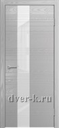 Остекленная шпонированная дверь Vertikal-1 в светло-сером цвете
