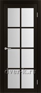 Межкомнатная дверь Оптима Порте Турин 541.2222 в экошпоне венге со стеклом Мателюкс