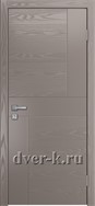 Глухая шпонированная дверь Vertikal-9 в темно-сером цвете