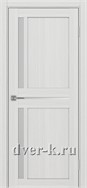 Межкомнатная дверь Оптима Порте Турин 523.221 в экошпоне ясень серебристый со стеклом Мателюкс