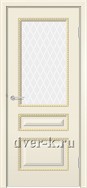 Остекленная эмалированная дверь Версаль ДО ваниль с патиной золото