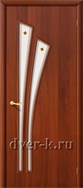 Ламинированная межкомнатная дверь Веер ДФ итальянский орех с фьюзингом