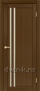 Межкомнатная дверь Оптима Порте Турин 525 АПС SG в экошпоне орех со стеклом Мателюкс и молдингом матовое золото