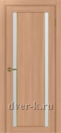 Межкомнатная дверь Оптима Порте Турин 522.212 АПС SG в экошпоне ясень темный со стеклом Мателюкс и молдингом матовое золото