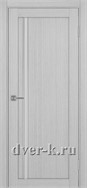 Межкомнатная дверь Оптима Порте Турин 527.121 АПС SC в цвете серый дуб со стеклом Мателюкс и молдингом матовый хром