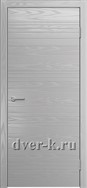 Глухая шпонированная дверь Vertikal-6 в светло-сером цвете