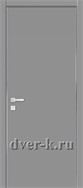 дверной блок серый гладкий RAL 7040 с алюминиевым торцом
