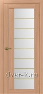 Межкомнатная дверь Турин 524.22 АСС SG в экошпоне ясень темный со стеклом Мателюкс и молдингом матовое золото